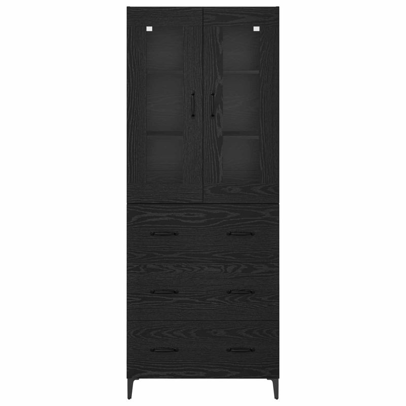 Casa si Gradina - Mobilier - Comode si corpuri - Comode - Bufet Pe perete Stejar Negru 69,5 x 34 x 180 cm Lemn compozit - Infinity.ro