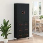 Casa si Gradina - Mobilier - Comode si corpuri - Comode - Bufet Pe perete Stejar Negru 69,5 x 34 x 180 cm Lemn compozit - Infinity.ro