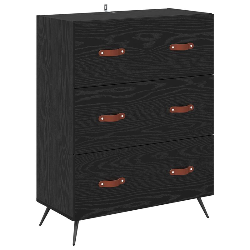 Casa si Gradina - Mobilier - Comode si corpuri - Comode - Bufet Pe perete Stejar Negru 69,5 x 34 x 180 cm Lemn compozit - Infinity.ro