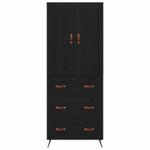 Casa si Gradina - Mobilier - Comode si corpuri - Comode - Bufet Pe perete Stejar Negru 69,5 x 34 x 180 cm Lemn compozit - Infinity.ro