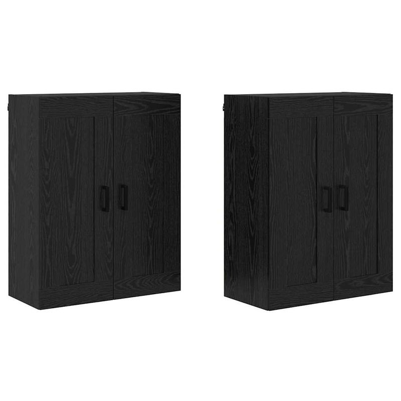 Casa si Gradina - Mobilier - Comode si corpuri - Comode - Usi pentru dulapuri montate pe perete 2 pcs Stejar Negru - Infinity.ro