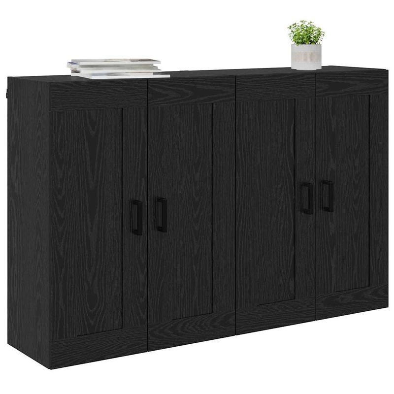 Casa si Gradina - Mobilier - Comode si corpuri - Comode - Usi pentru dulapuri montate pe perete 2 pcs Stejar Negru - Infinity.ro