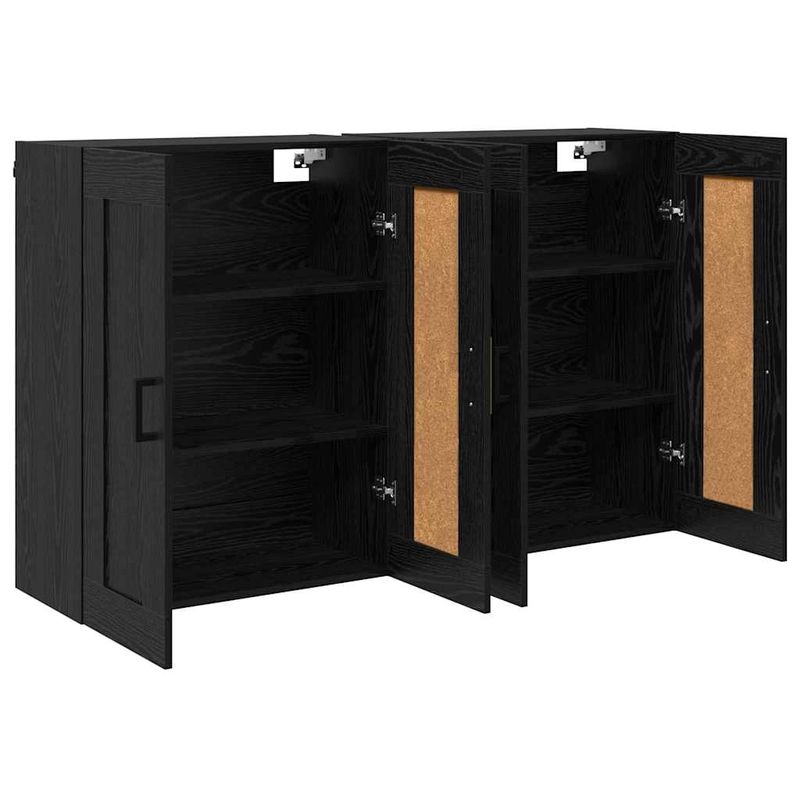 Casa si Gradina - Mobilier - Comode si corpuri - Comode - Usi pentru dulapuri montate pe perete 2 pcs Stejar Negru - Infinity.ro