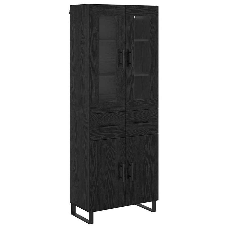 Casa si Gradina - Mobilier - Comode si corpuri - Corpuri bucatarie - Bufet Pe perete Stejar Negru 69,5 x 34 x 180 cm Lemn compozit - Infinity.ro