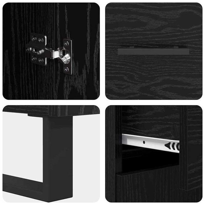 Casa si Gradina - Mobilier - Comode si corpuri - Corpuri bucatarie - Bufet Pe perete Stejar Negru 69,5 x 34 x 180 cm Lemn compozit - Infinity.ro