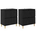 Casa si Gradina - Mobilier - Comode si corpuri - Comode - Bufeturi 2 pcs Stejar Negru 60 x 35 x 70 cm Lemn compozit - Infinity.ro