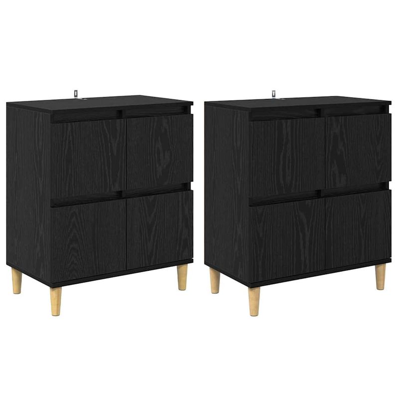 Casa si Gradina - Mobilier - Comode si corpuri - Comode - Bufeturi 2 pcs Stejar Negru 60 x 35 x 70 cm Lemn compozit - Infinity.ro