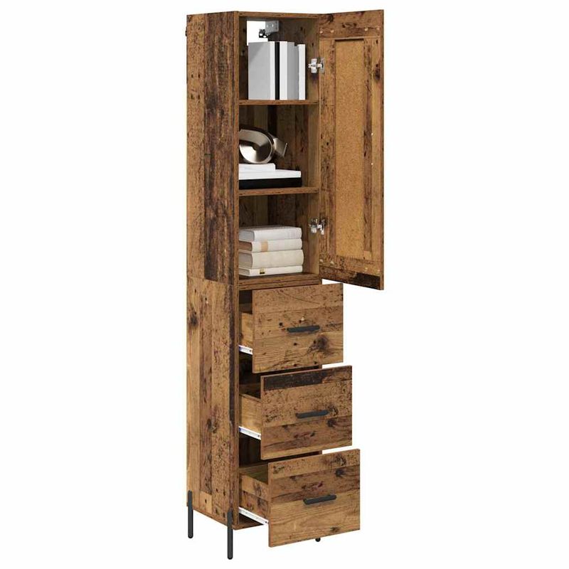 Casa si Gradina - Mobilier - Comode si corpuri - Corpuri bucatarie - Bufet cu sertar Lemn Vechi 34,5 x 34 x 180 cm Lemn compozit - Infinity.ro