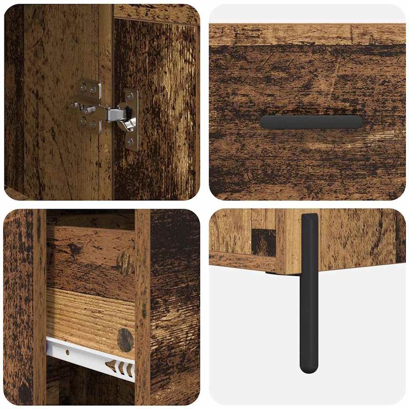 Casa si Gradina - Mobilier - Comode si corpuri - Corpuri bucatarie - Bufet cu sertar Lemn Vechi 34,5 x 34 x 180 cm Lemn compozit - Infinity.ro
