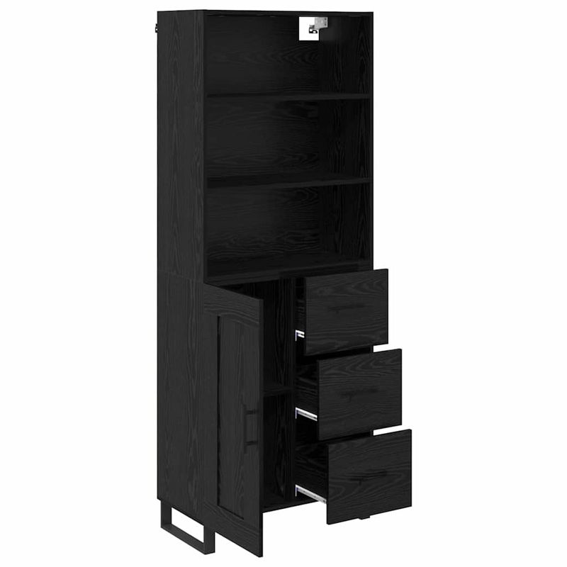 Casa si Gradina - Mobilier - Comode si corpuri - Comode - Bufet Pe perete cu sertar 2 pcs Stejar Negru Lemn compozit - Infinity.ro