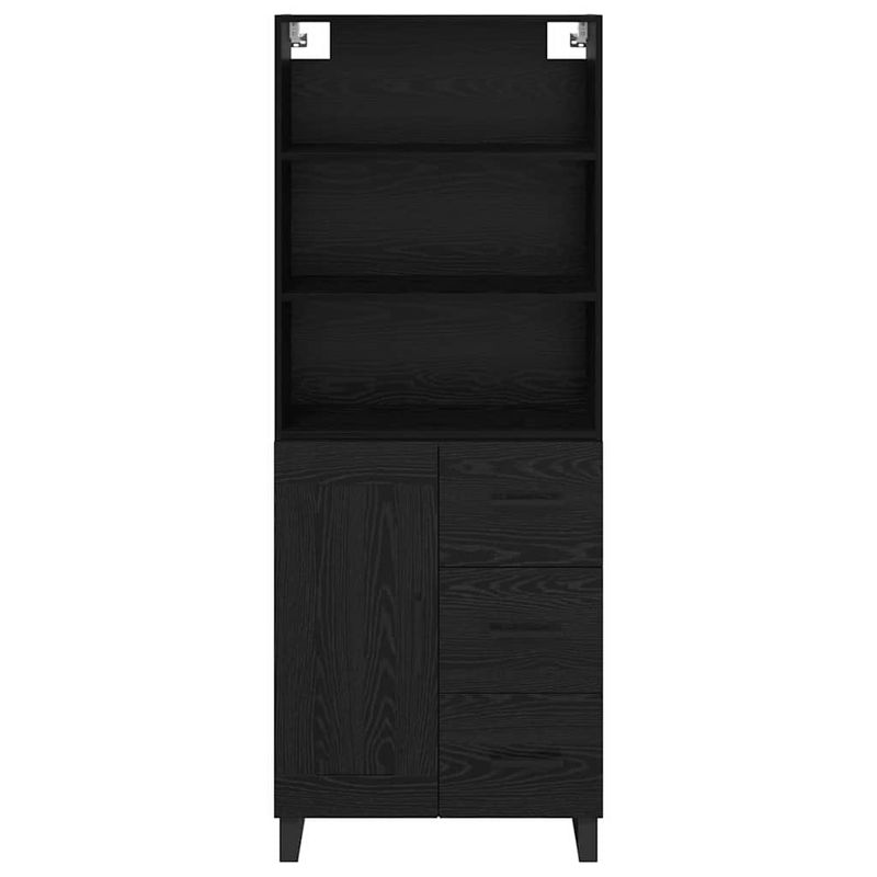 Casa si Gradina - Mobilier - Comode si corpuri - Comode - Bufet Pe perete cu sertar 2 pcs Stejar Negru Lemn compozit - Infinity.ro