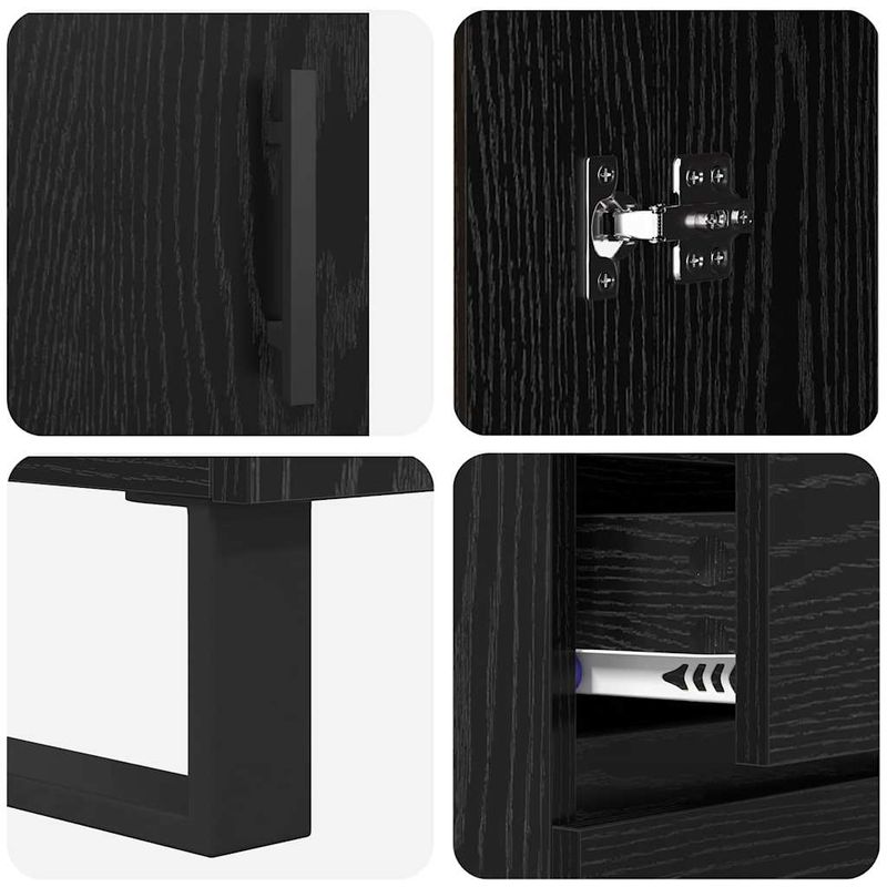 Casa si Gradina - Mobilier - Comode si corpuri - Comode - Bufet Pe perete cu sertar 2 pcs Stejar Negru Lemn compozit - Infinity.ro
