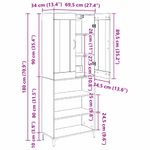 Casa si Gradina - Mobilier - Comode si corpuri - Corpuri bucatarie - Bufet Pe perete Lemn Vechi 69,5 x 34 x 180 cm Lemn compozit - Infinity.ro