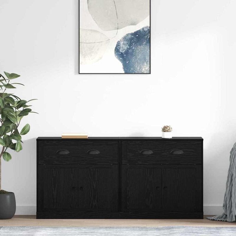 Casa si Gradina - Mobilier - Comode si corpuri - Comode - Bufeturi 2 pcs Stejar Negru 70 x 35,5 x 67,5 cm Lemn compozit - Infinity.ro
