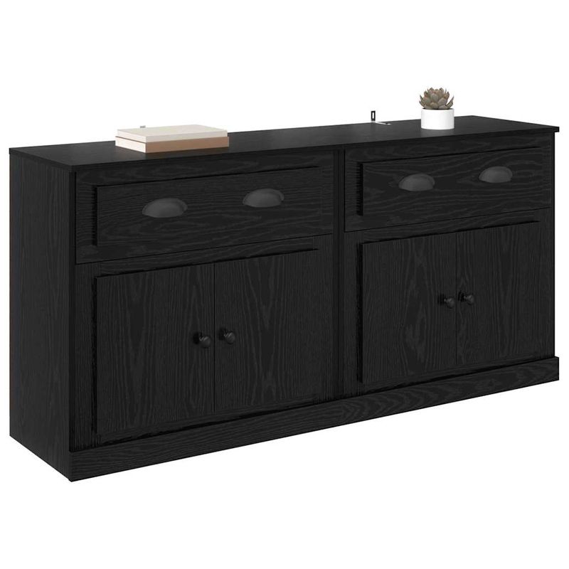 Casa si Gradina - Mobilier - Comode si corpuri - Comode - Bufeturi 2 pcs Stejar Negru 70 x 35,5 x 67,5 cm Lemn compozit - Infinity.ro