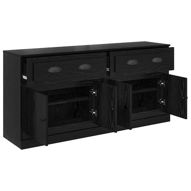 Casa si Gradina - Mobilier - Comode si corpuri - Comode - Bufeturi 2 pcs Stejar Negru 70 x 35,5 x 67,5 cm Lemn compozit - Infinity.ro