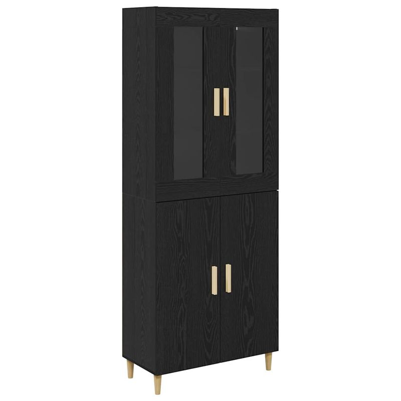 Casa si Gradina - Mobilier - Comode si corpuri - Comode - Bufet Pe perete 2 pcs Stejar Negru Lemn compozit - Infinity.ro