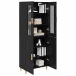 Casa si Gradina - Mobilier - Comode si corpuri - Comode - Bufet Pe perete 2 pcs Stejar Negru Lemn compozit - Infinity.ro