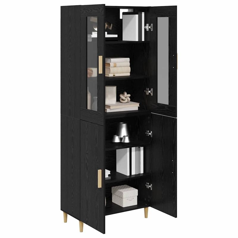 Casa si Gradina - Mobilier - Comode si corpuri - Comode - Bufet Pe perete 2 pcs Stejar Negru Lemn compozit - Infinity.ro