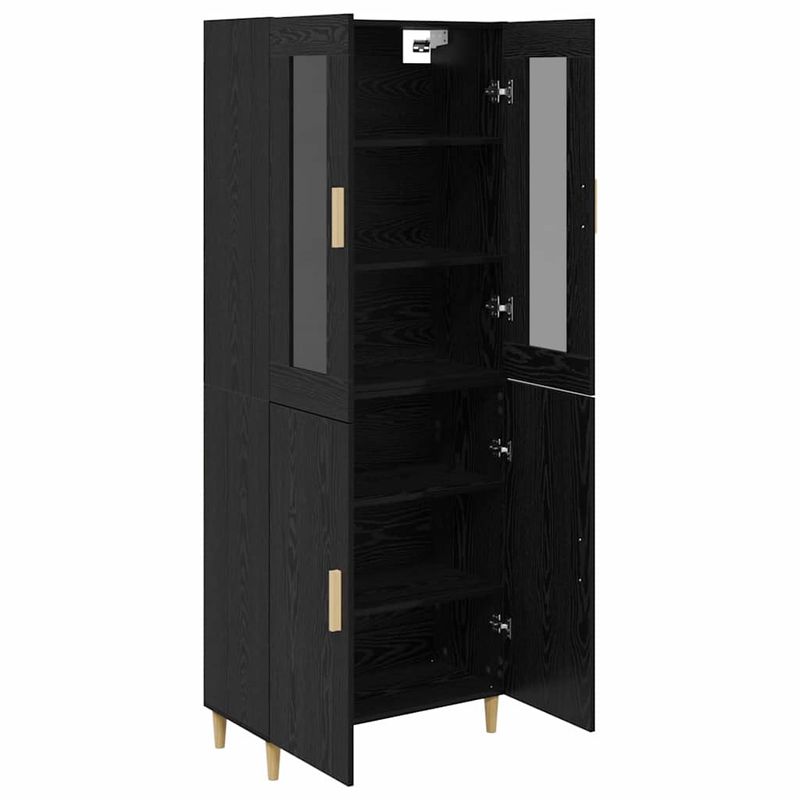 Casa si Gradina - Mobilier - Comode si corpuri - Comode - Bufet Pe perete 2 pcs Stejar Negru Lemn compozit - Infinity.ro
