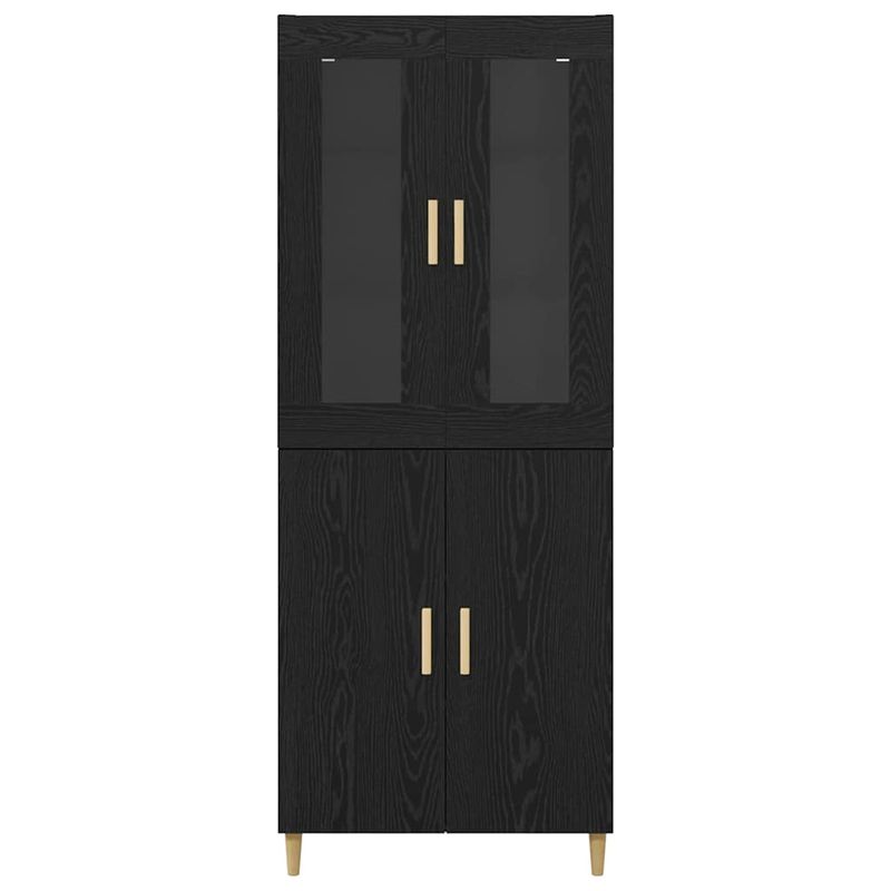 Casa si Gradina - Mobilier - Comode si corpuri - Comode - Bufet Pe perete 2 pcs Stejar Negru Lemn compozit - Infinity.ro