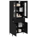 Casa si Gradina - Mobilier - Comode si corpuri - Comode - Bufet Pe perete Stejar Negru 69,5 x 34 x 180 cm Lemn compozit - Infinity.ro