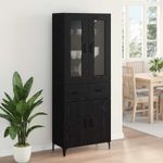 Casa si Gradina - Mobilier - Comode si corpuri - Comode - Bufet Pe perete Stejar Negru 69,5 x 34 x 180 cm Lemn compozit - Infinity.ro