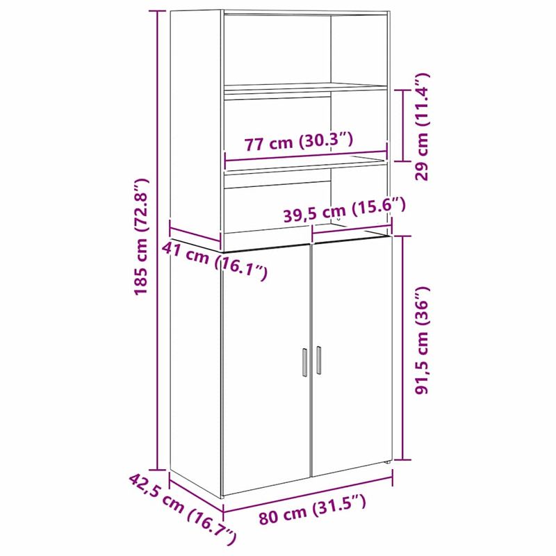 Casa si Gradina - Mobilier - Comode si corpuri - Comode - Bufet Lemn Vechi 80 x 42,5 x 185 cm Lemn compozit - Infinity.ro