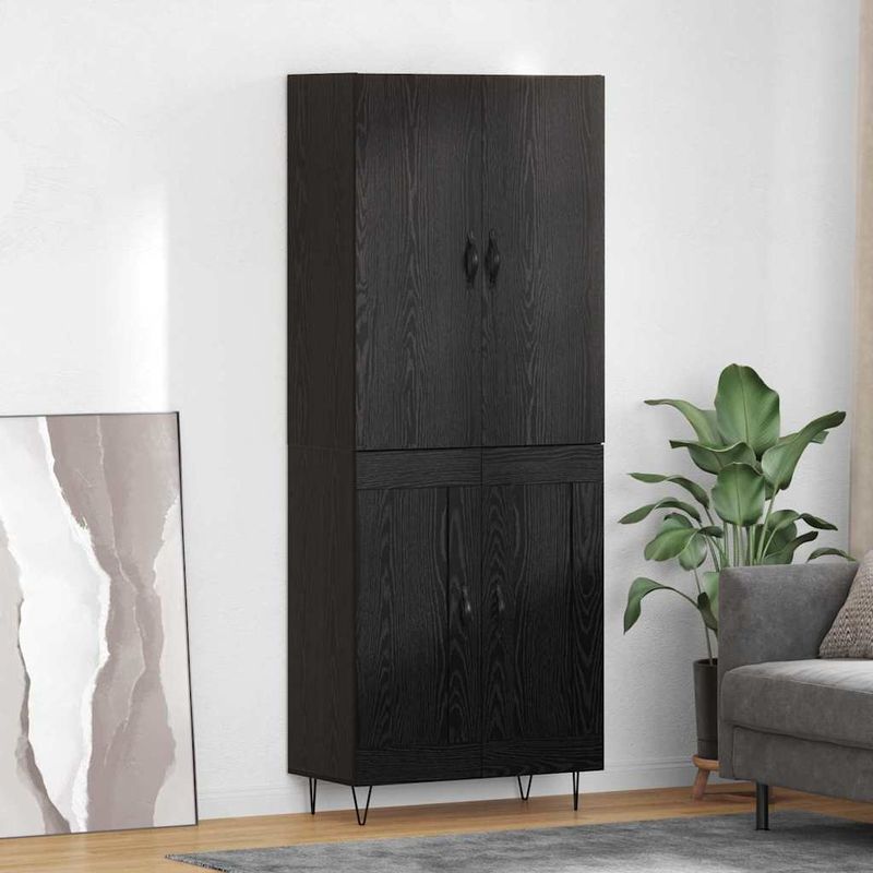 Casa si Gradina - Mobilier - Comode si corpuri - Comode - Bufet Pe perete 2 pcs Stejar Negru Lemn compozit - Infinity.ro