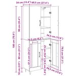 Casa si Gradina - Mobilier - Comode si corpuri - Comode - Bufet Pe perete 2 pcs Stejar Negru Lemn compozit - Infinity.ro