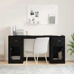 Casa si Gradina - Mobilier - Mese si birouri - Birouri - Birou cu dulap Stejar Negru 154,5 x 50 x 75 cm Lemn compozit - Infinity.ro