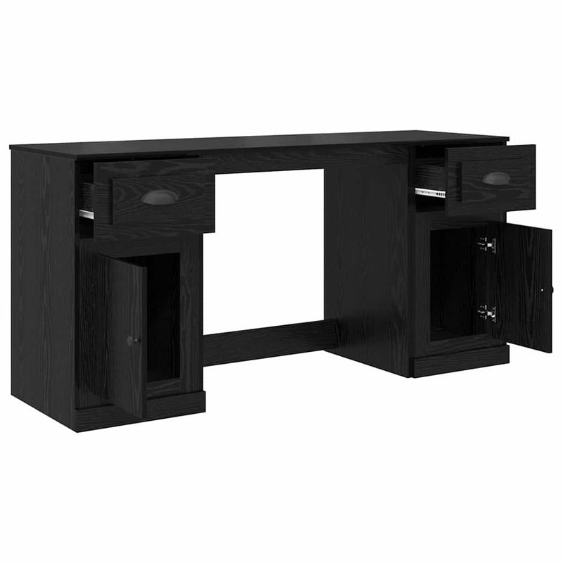 Casa si Gradina - Mobilier - Mese si birouri - Birouri - Birou cu dulap Stejar Negru 154,5 x 50 x 75 cm Lemn compozit - Infinity.ro