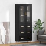 Casa si Gradina - Mobilier - Comode si corpuri - Comode - Bufet Pe perete cu sertar 2 pcs Stejar Negru Lemn compozit - Infinity.ro