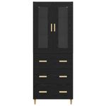 Casa si Gradina - Mobilier - Comode si corpuri - Comode - Bufet Pe perete cu sertar 2 pcs Stejar Negru Lemn compozit - Infinity.ro