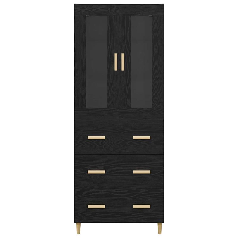 Casa si Gradina - Mobilier - Comode si corpuri - Comode - Bufet Pe perete cu sertar 2 pcs Stejar Negru Lemn compozit - Infinity.ro