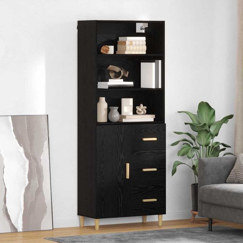 Casa si Gradina - Mobilier - Comode si corpuri - Corpuri bucatarie - Bufet 2 pcs Stejar Negru 69,5 x 34 x 180 cm Lemn compozit - Infinity.ro