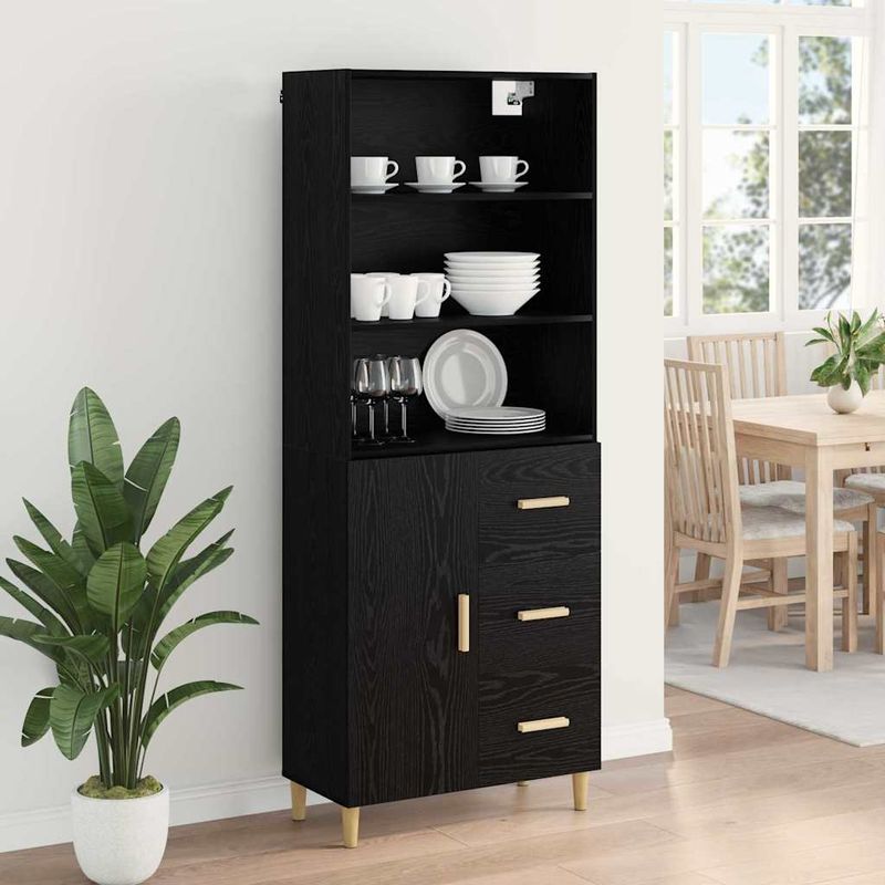 Casa si Gradina - Mobilier - Comode si corpuri - Corpuri bucatarie - Bufet 2 pcs Stejar Negru 69,5 x 34 x 180 cm Lemn compozit - Infinity.ro