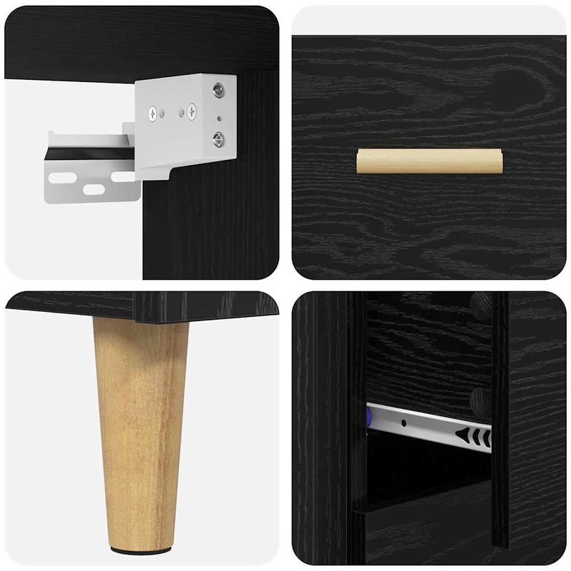 Casa si Gradina - Mobilier - Comode si corpuri - Corpuri bucatarie - Bufet 2 pcs Stejar Negru 69,5 x 34 x 180 cm Lemn compozit - Infinity.ro
