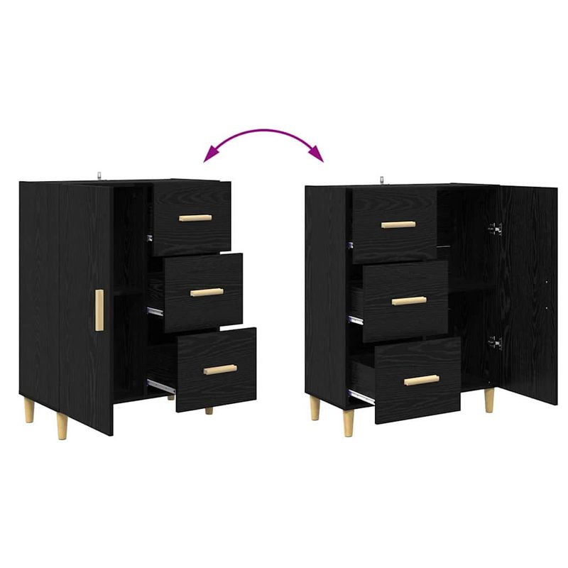 Casa si Gradina - Mobilier - Comode si corpuri - Corpuri bucatarie - Bufet 2 pcs Stejar Negru 69,5 x 34 x 180 cm Lemn compozit - Infinity.ro