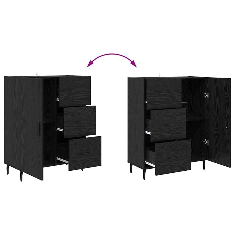Casa si Gradina - Mobilier - Comode si corpuri - Corpuri bucatarie - Bufet 2 pcs Stejar Negru 69,5 x 34 x 180 cm Lemn compozit - Infinity.ro