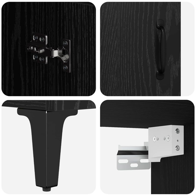 Casa si Gradina - Mobilier - Comode si corpuri - Comode - Bufet Pe perete Stejar Negru 69,5 x 34 x 180 cm Lemn compozit - Infinity.ro