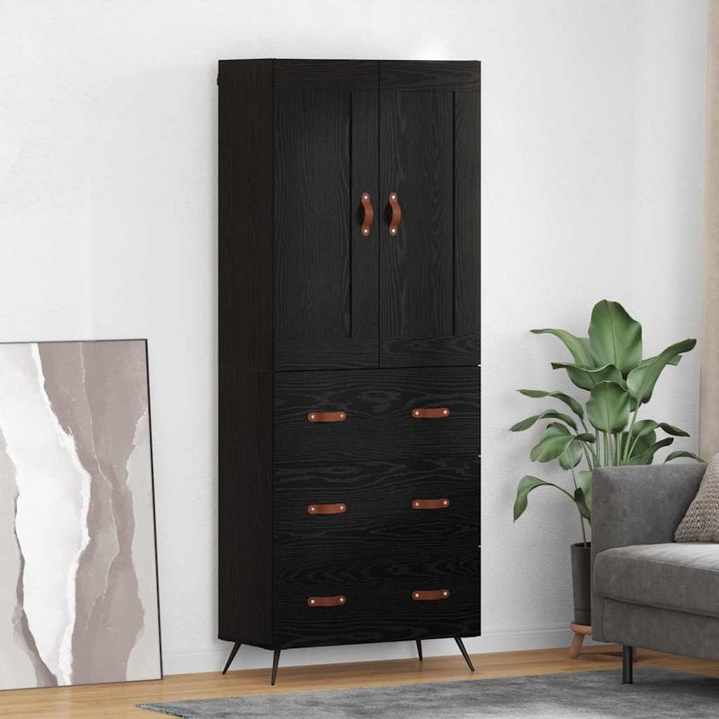 Casa si Gradina - Mobilier - Comode si corpuri - Corpuri bucatarie - Bufet cu sertar Stejar Negru 69,5 x 34 x 180 cm Lemn compozit - Infinity.ro