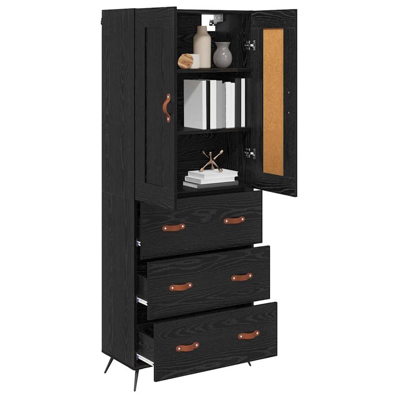 Casa si Gradina - Mobilier - Comode si corpuri - Corpuri bucatarie - Bufet cu sertar Stejar Negru 69,5 x 34 x 180 cm Lemn compozit - Infinity.ro