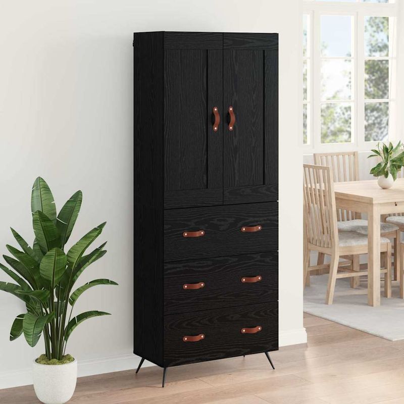 Casa si Gradina - Mobilier - Comode si corpuri - Corpuri bucatarie - Bufet cu sertar Stejar Negru 69,5 x 34 x 180 cm Lemn compozit - Infinity.ro