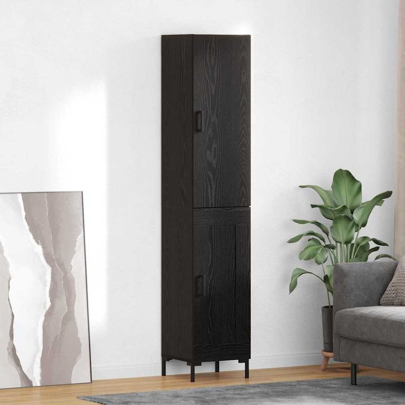 Casa si Gradina - Mobilier - Comode si corpuri - Comode - Bufet Pe perete 2 pcs Stejar Negru Lemn compozit - Infinity.ro