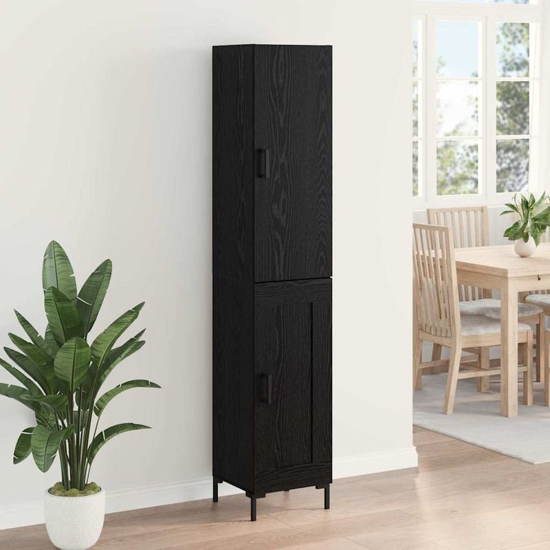 Casa si Gradina - Mobilier - Comode si corpuri - Comode - Bufet Pe perete 2 pcs Stejar Negru Lemn compozit - Infinity.ro