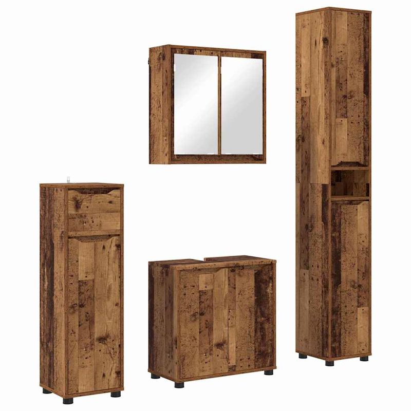 Casa si Gradina - Mobilier - Seturi de mobilier - Seturi baie - Set de mobilier pentru baie 4 pcs Lemn Vechi Lemn compozit - Infinity.ro