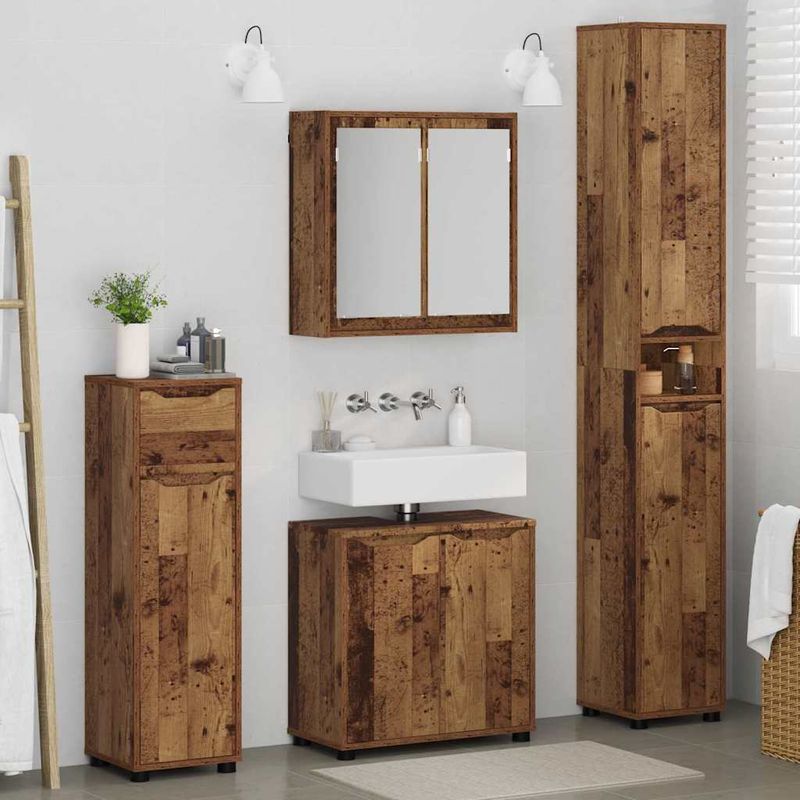 Casa si Gradina - Mobilier - Seturi de mobilier - Seturi baie - Set de mobilier pentru baie 4 pcs Lemn Vechi Lemn compozit - Infinity.ro