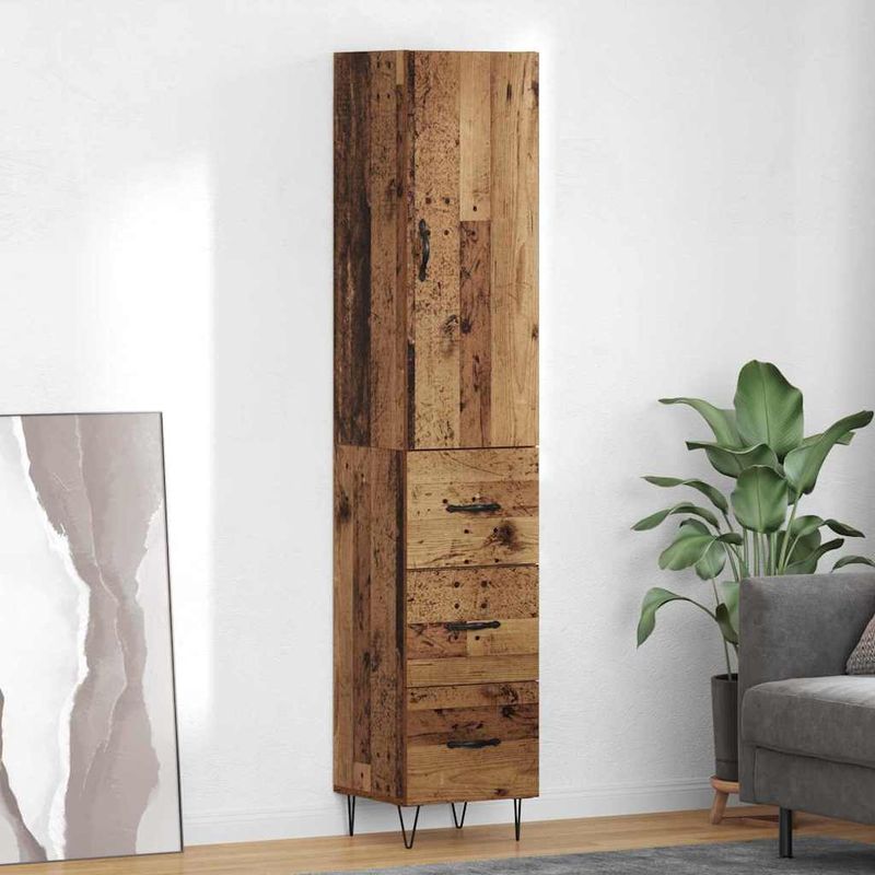 Casa si Gradina - Mobilier - Comode si corpuri - Corpuri bucatarie - Bufet cu sertar Lemn vechi 69,5 x 34 x 180 cm Lemn compozit - Infinity.ro