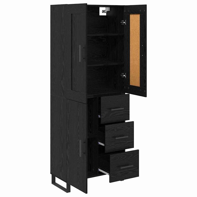 Casa si Gradina - Mobilier - Comode si corpuri - Comode - Bufet Pe perete cu sertar 2 pcs Stejar Negru Lemn compozit - Infinity.ro